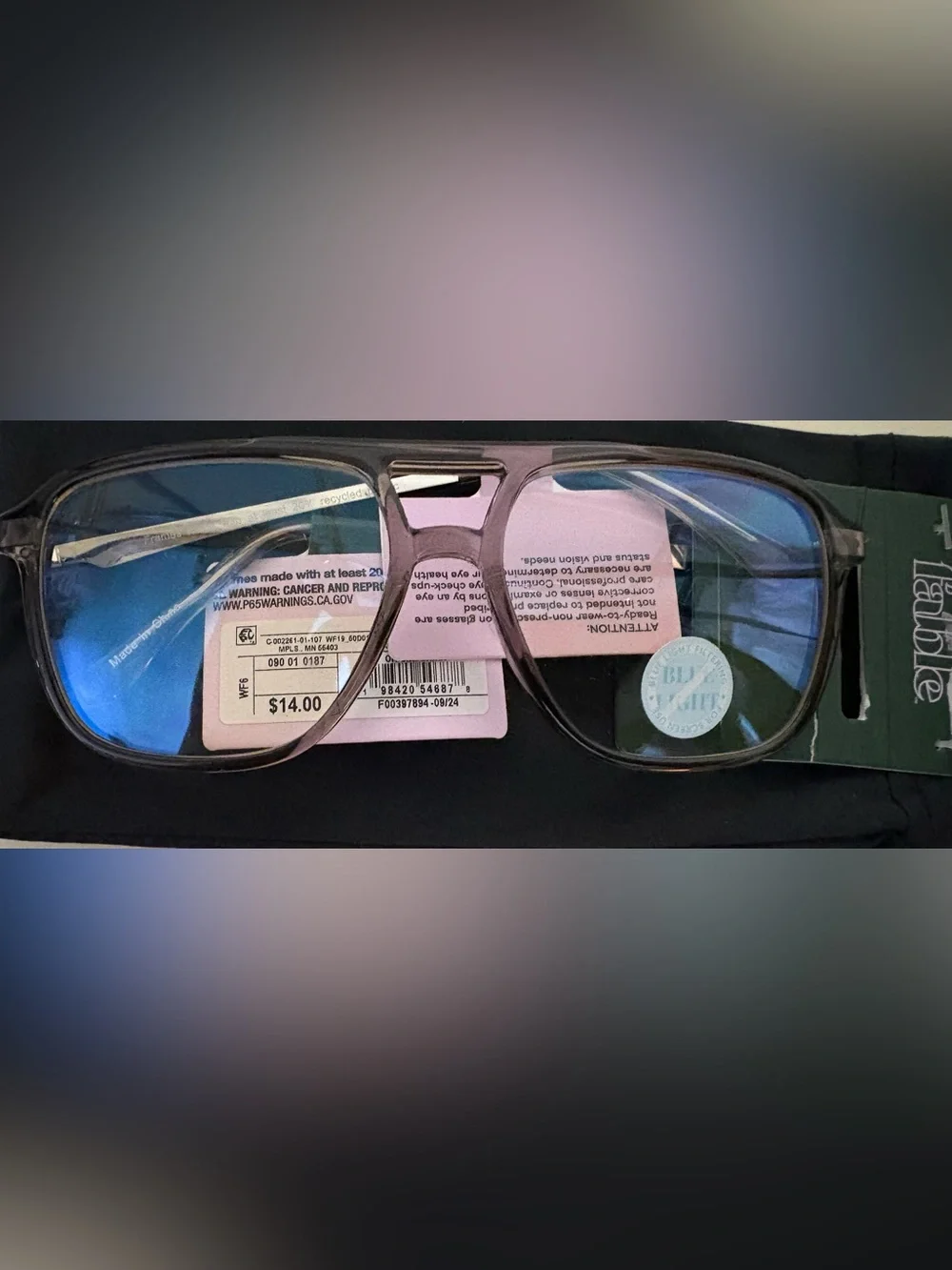 NWT wild Fable Blue Light Blocking Glasses — Smoke Gray Frame